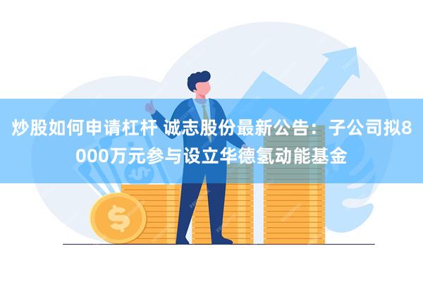 炒股如何申请杠杆 诚志股份最新公告：子公司拟8000万元参与设立华德氢动能基金