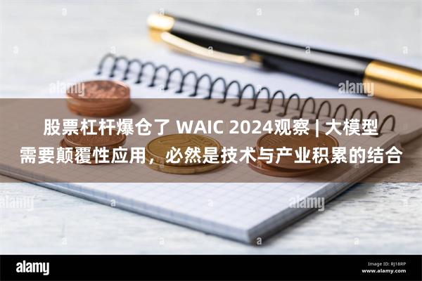 股票杠杆爆仓了 WAIC 2024观察 | 大模型需要颠覆性应用，必然是技术与产业积累的结合